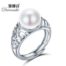 Dainashi top quality luxury brand 925 sterling silver natural freshwater pearl adjustable rings for women fashion fine jewelry-Resizable-Pink-JadeMoghul Inc.