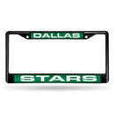 Mercedes License Plate Frame Dallas Stars Black Laser Chrome Frame