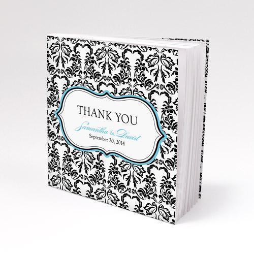Damask Love Bird Notepad Favor with Custom Cover Berry (Pack of 1)-Popular Wedding Favors-Aqua Blue-JadeMoghul Inc.