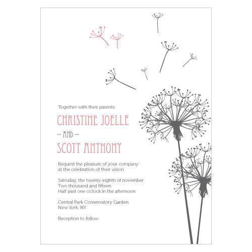 Dandelion Wishes Invitation Berry (Pack of 1)-Invitations & Stationery Essentials-Harvest Gold-JadeMoghul Inc.