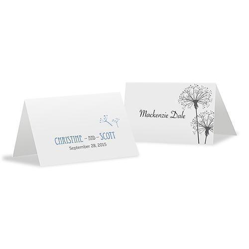Dandelion Wishes Place Card With Fold Berry (Pack of 1)-Table Planning Accessories-Carribean Blue-JadeMoghul Inc.