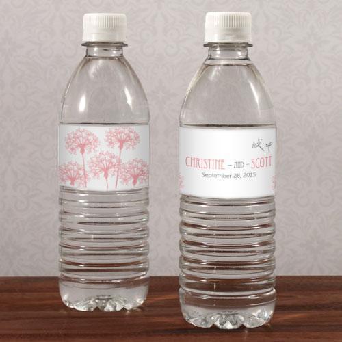 Dandelion Wishes Water Bottle Label Berry (Pack of 1)-Wedding Ceremony Stationery-Carribean Blue-JadeMoghul Inc.