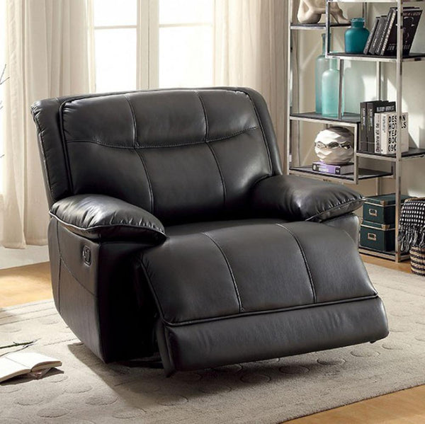 Danika Transitional Glider Recliner, Gray Finish-Recliner Chairs-Gray-Bonded Leather Match-JadeMoghul Inc.