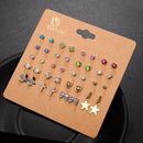DANZE Punk 20 Pairs Pack Set Brincos Mixed Stud Earrings For Women Crystal Ear Studs Fashion Simulated Pearl Jewelry Wholesale-E0660-JadeMoghul Inc.