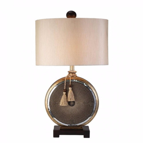 Darcey Mosaic Design Table Lamp, Brown-Table Lamps-Brown-Polyresin-JadeMoghul Inc.