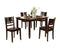Dark Oak Brown Wooden Dining Table And Chairs 5 Piece Dining Set-Dining Sets-Brown-Rubber Wood Rubber Wood Veneer Particle Board-JadeMoghul Inc.