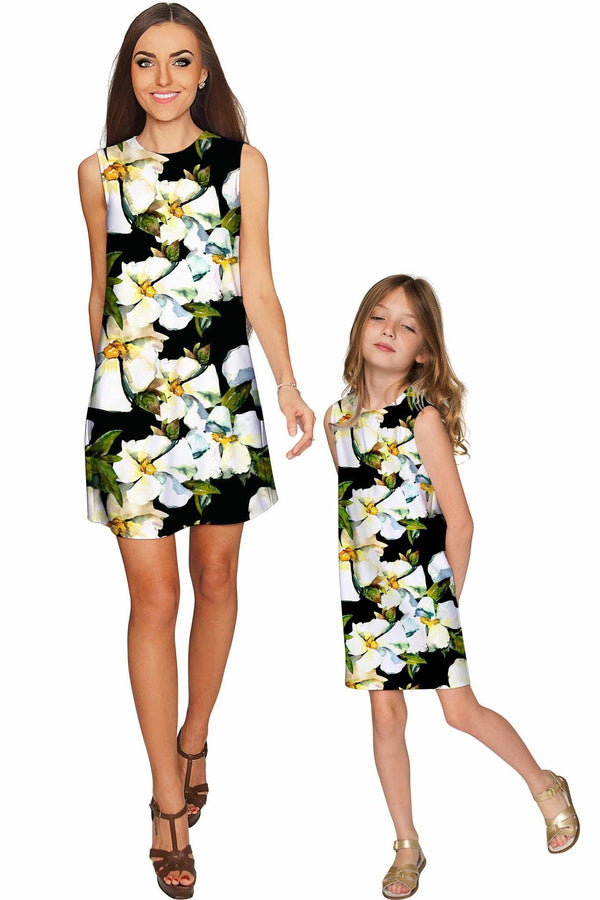 Date Night Adele Shift Floral Mother Daughter Dress-Date Night-18M/2-Green/White-JadeMoghul Inc.
