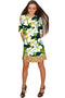 Date Night Grace Evening Floral Sleeved Shift Dress - Women-Date Night-XS-Green/White-JadeMoghul Inc.