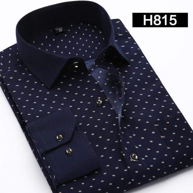 DAVYDAISY Men's Casual Shirt Autumn Full Sleeve Solid Print High Quality Social Dress Shirt Men Brand Clothing Camisa DS-110