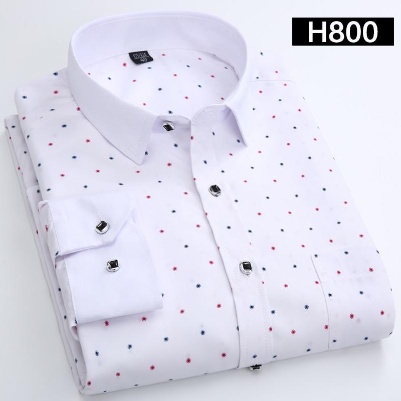 DAVYDAISY Men's Casual Shirt Autumn Full Sleeve Solid Print High Quality Social Dress Shirt Men Brand Clothing Camisa DS-110-H820-Asian S Lable 38-JadeMoghul Inc.