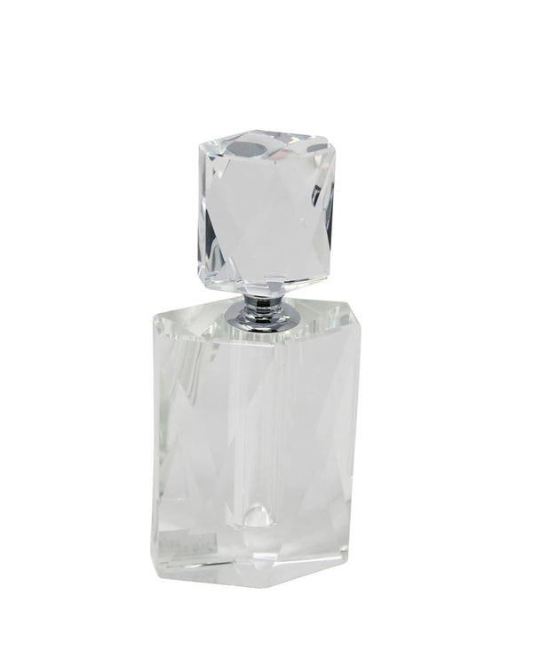 Dazzling Crystal Perfume Bottle, Clear-Decorative Objects and Figurines-Clear-Crystal-JadeMoghul Inc.
