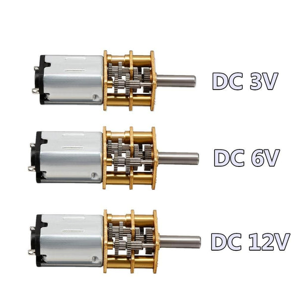 DC 3V/6V/12V N20 Mini Micro Metal Gear Motor with Gearwheel DC Motors 15/30/50/60/100/200/300/500/1000RPM JadeMoghul Inc. 