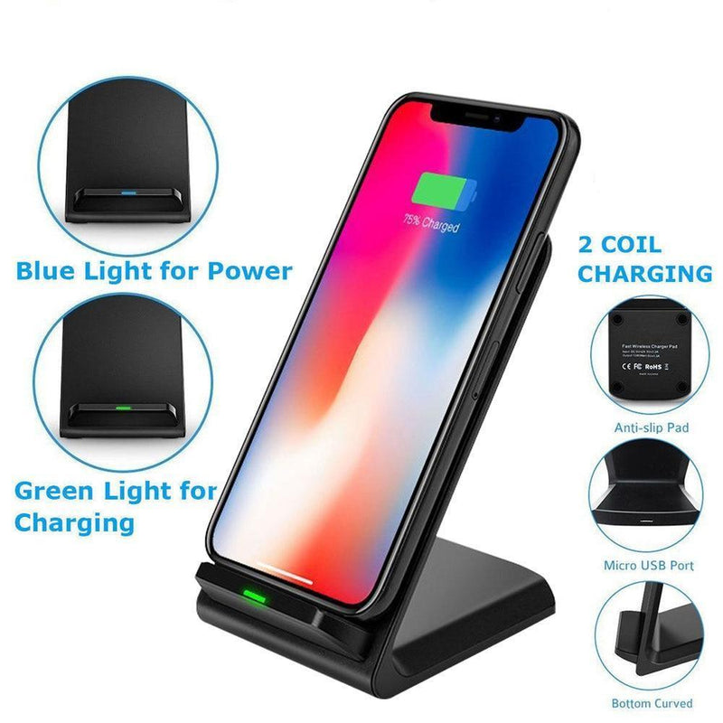 DCAE Qi Wireless Charger For iPhone X 8 For Samsung Note 8 S9 S8 Plus Xiaomi mix 2s Fast Wireless Charging Docking Dock Station--JadeMoghul Inc.
