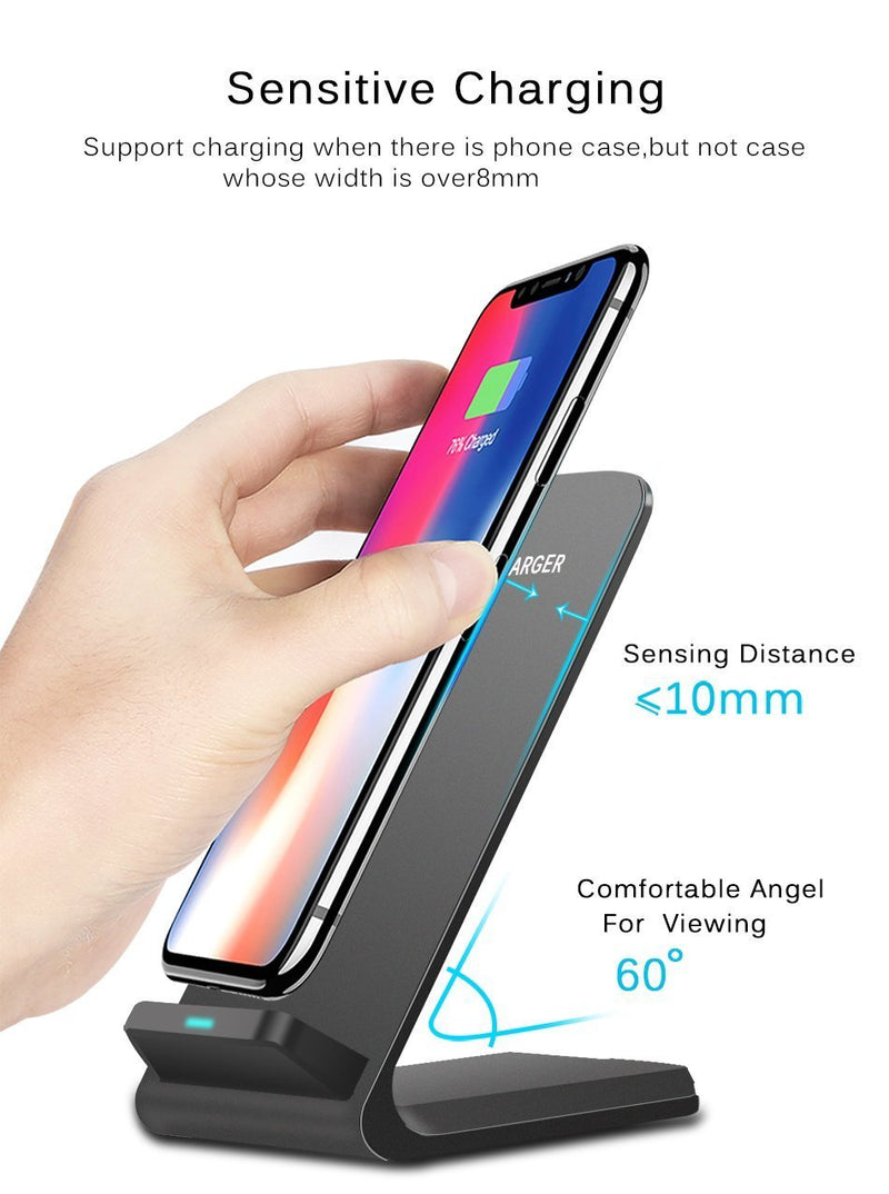 DCAE Qi Wireless Charger For iPhone X 8 For Samsung Note 8 S9 S8 Plus Xiaomi mix 2s Fast Wireless Charging Docking Dock Station--JadeMoghul Inc.