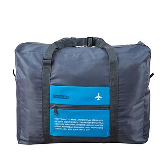 DDUP Fashion WaterProof Travel Bag Large Capacity Bag Women nylon Folding Bag Unisex Luggage Travel Handbags Free Shipping-Blue stock-JadeMoghul Inc.