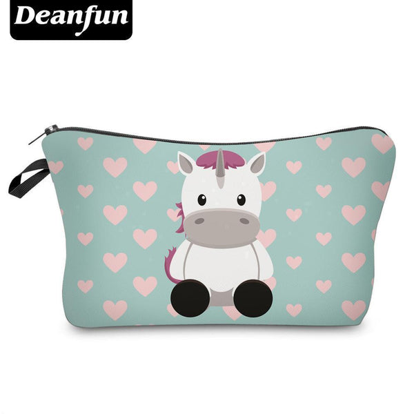 Deanfun Cosmetic Bags 3D Unicorn Printed Necessaries for Women Makeup Heart Polyester Travelling Organizer 50952-50783-JadeMoghul Inc.
