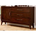 Debonair Transitional Style Wooden Dresser, Brown Cherry-Dressers-Brown-Wood-JadeMoghul Inc.