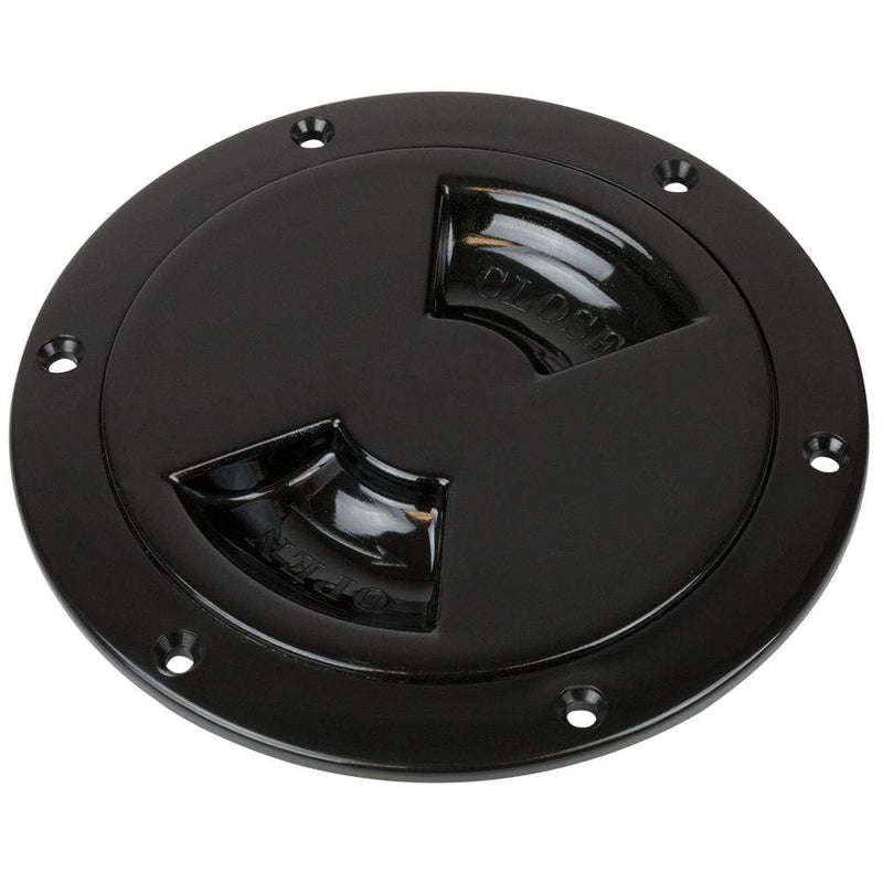 Deck Plates Sea-Dog Quarter-Turn Smooth Deck Plate w/Internal Collar - Black - 4" [336345-1] Sea-Dog