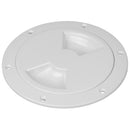 Deck Plates Sea-Dog Quarter-Turn Smooth Deck Plate w/Internal Collar - White - 4" [336340-1] Sea-Dog