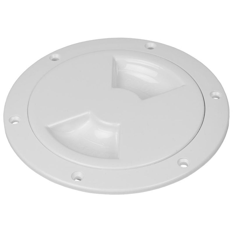 Deck Plates Sea-Dog Quarter-Turn Smooth Deck Plate w/Internal Collar - White - 5" [336350-1] Sea-Dog