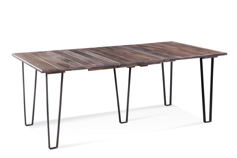 Decor Decor Steals - 60" X 42" X 30" Ash Gray Rough Cut Maple And Steel Rough-Cut with Leaf HomeRoots