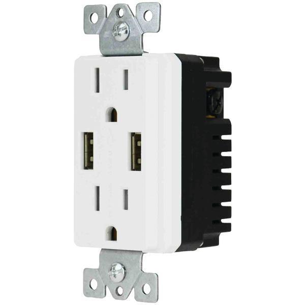 Decor Duplex 4-Amp USB Charger & Outlet-Cables, Connectors & Accessories-JadeMoghul Inc.