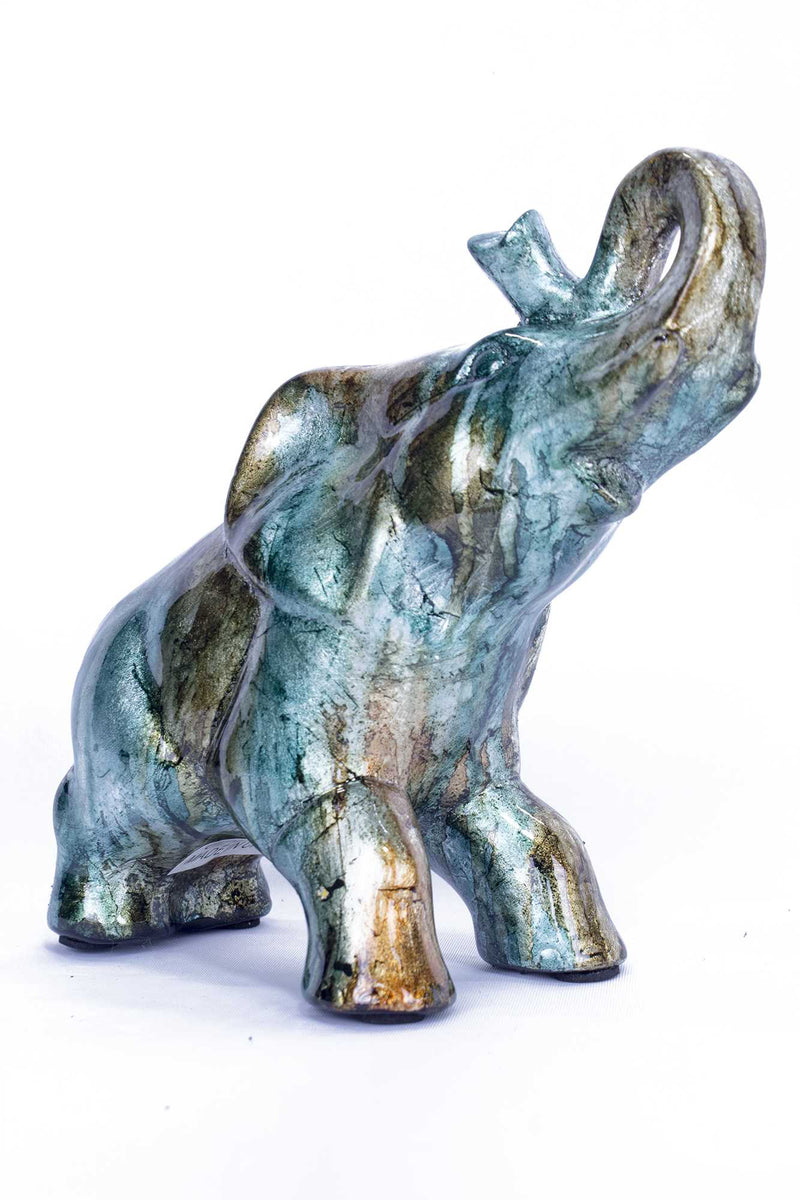 Decor Living Room Decor Ideas - 10" X 6" X 10'.5" Turquoise, Copper And Bronze Ceramic Elephant HomeRoots