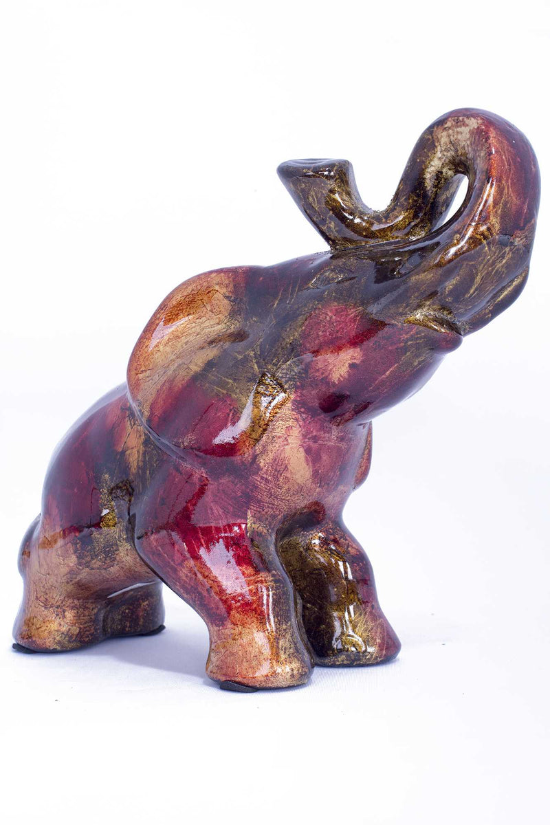 Decor Living Room Decor Ideas - 13" X 7" X 12" Copper, Red And Gold Ceramic Elephant HomeRoots