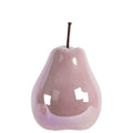 Decorative Accessories Pearlescent Ceramic Pear Figurine- Small- Pink- Benzara Benzara