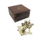 Decorative Boxes Solid Brass Sextant With Inlaid Wooden Box Nautical Accents Benzara