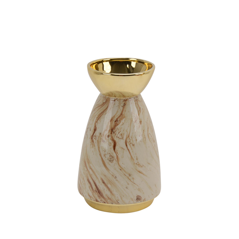 Decorative Ceramic Vase with Flared Top and Round Bottom, Multicolor-Vases-Multicolor-Ceramic-JadeMoghul Inc.