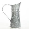 Decorative Galvanized Metal Pitcher, Gray-Pitchers-Gray-Galvanized Steel-JadeMoghul Inc.