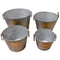 Decorative Objects and Figurines Old-Style Metal tub With Handle, Copper, Set Of 4 Benzara