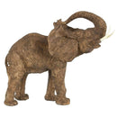 Decorative Objects and Figurines Polyresin Trumpeting Elephant Accent, Brown Benzara