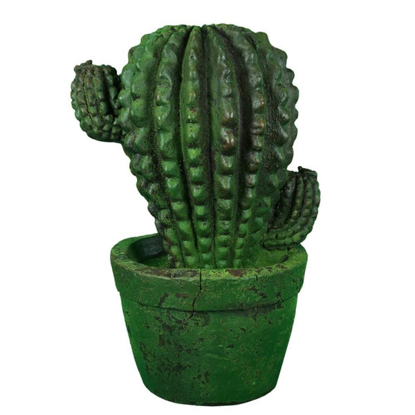 Decorative Objects and Figurines Potted Evergreen Distressed Saguaro MGO Cactus Decoration, Green Benzara