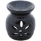 Decorative Objects and Figurines Small Black Floral Cut Work Oil Diffuser In Ceramic Brand Benzara