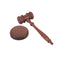 Wooden Gavel And Round Block Set, Natural Brown