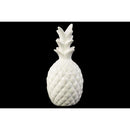 Decorative Pineapple Figurine In Ceramic, Glossy White-Statues-White-Ceramic-JadeMoghul Inc.