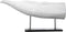 Decorative Polyresin Eel On a Rectangular Stand, White And Black-Animal Statue-White and Black-Polyresin-JadeMoghul Inc.