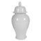 Decorative Porcelain Ginger Jar with Lidded Top, Large, White-Decorative Jars and Urns-White-Porcelain-JadeMoghul Inc.