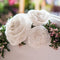 Decorative Rolled Fabric Lace Flowers - Medium White (Pack of 6)-Ceremony Decorations-JadeMoghul Inc.