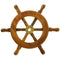 Decorative Wooden Ship Wheel - Wood and Brass-Decorative Objects and Figurines-wood and brass-JadeMoghul Inc.