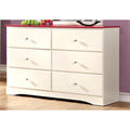 decorous Wooden Dresser With Ample Storage Space, White And Pink-Dressers-White, Pink-Wood-JadeMoghul Inc.