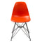 Deep Back Plastic Chair with Metal Eiffel Style Legs, Orange and Black-Accent Chairs-Orange and Black-Plastic and Metal-JadeMoghul Inc.