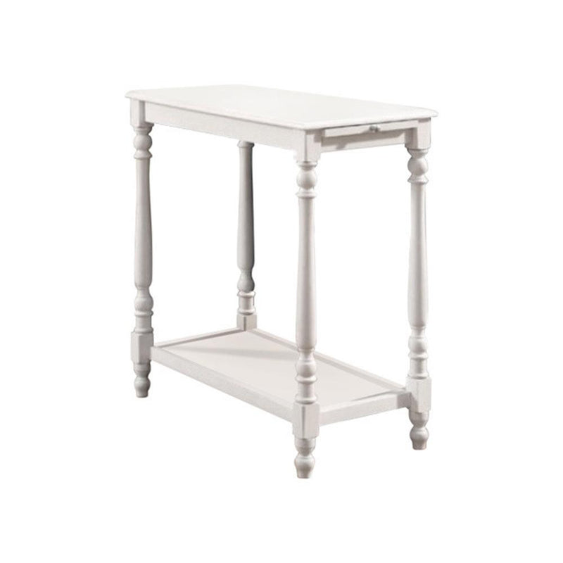 Deering Transitional Side Table, White Finish-Side Tables and End Tables-White-Wood-JadeMoghul Inc.