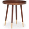 Dein End Table, Walnut Brown-Side Tables and End Tables-Walnut Brown-Wood Veneer Solid Wood Leg MDF PB-JadeMoghul Inc.