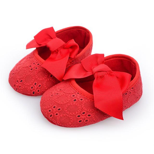 Delebao Brand Spring Soft Sole Girl Baby Shoes Cotton First Walkers Fashion Baby Girl Shoes Butterfly-knot First Sole Kids Shoes-Red Casual Shoes-1-JadeMoghul Inc.