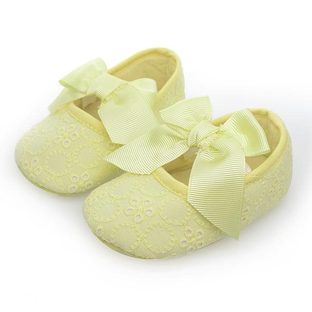 Delebao Brand Spring Soft Sole Girl Baby Shoes Cotton First Walkers Fashion Baby Girl Shoes Butterfly-knot First Sole Kids Shoes-Yellow Casual Shoes-1-JadeMoghul Inc.