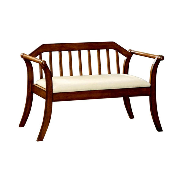 Derby Transitional Style Bench, Dark Oak-Accent and Storage Benches-Dark Oak-Fabric Solid Wood & Others-JadeMoghul Inc.