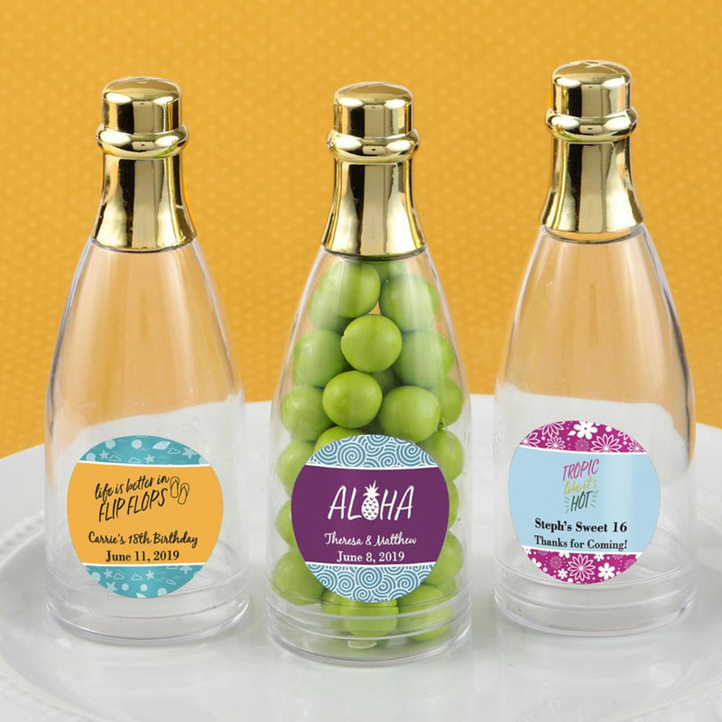 Design your own collection personalized champagne bottle with gold foil top: tropical designs-Favors By Type-JadeMoghul Inc.